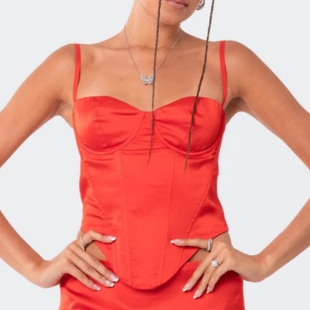 Edikted red corset top